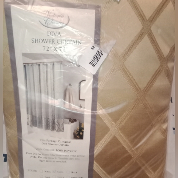 Victoria Classics Diva 72” x 72” Fabric Shower Curtain - Picture 1 of 3